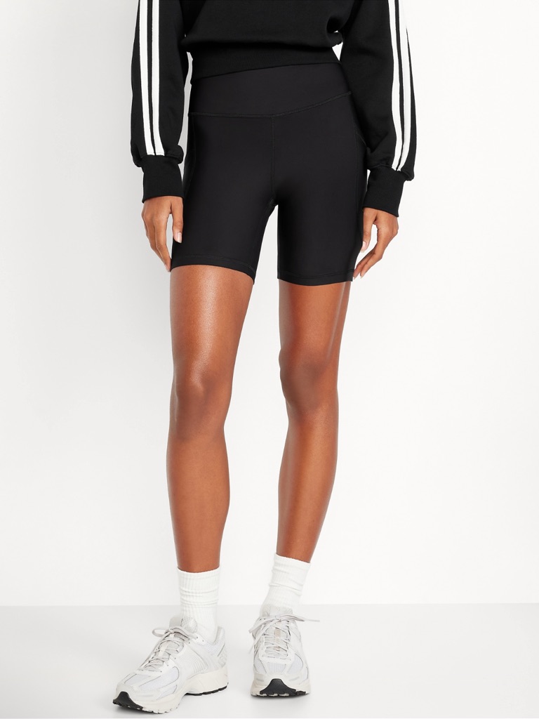 Old Navy High-Waisted Powersoft Pocket Biker Shorts 6-Inch Inseam, Nwt Size S
